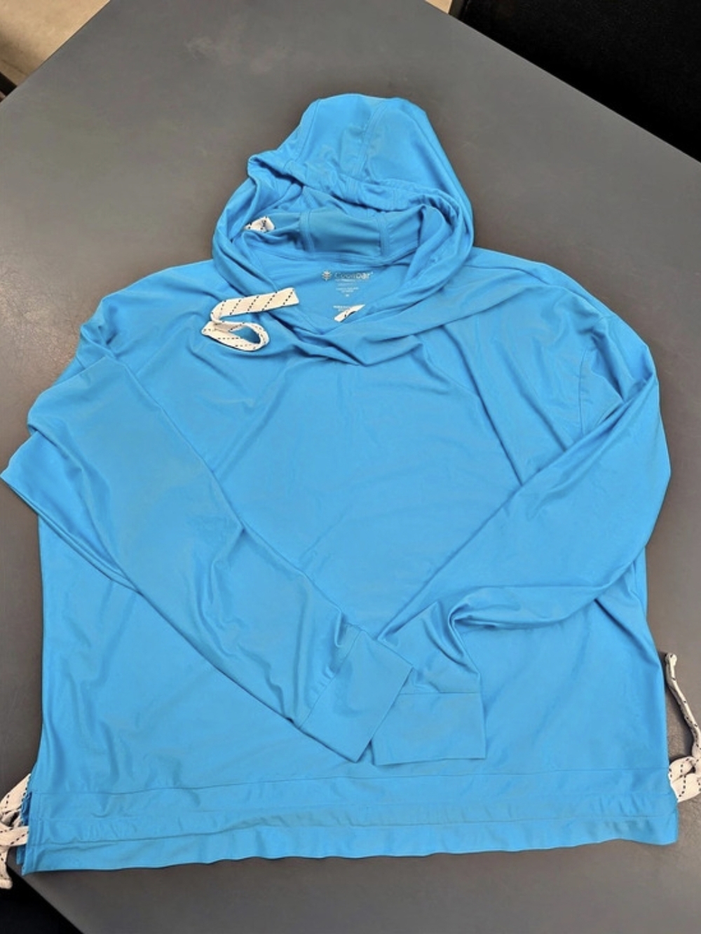 Coolibar Women's Waikal Swim Hoodie Size M Bluebell Blue UPF 50+